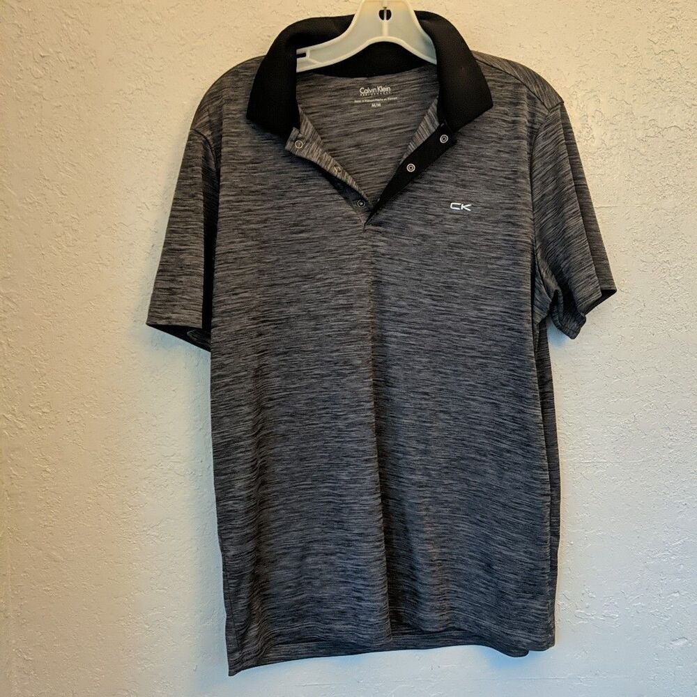 Calvin Klein Performance Polo LOT (3) M Short Sleeve Black blue gray Casual Golf